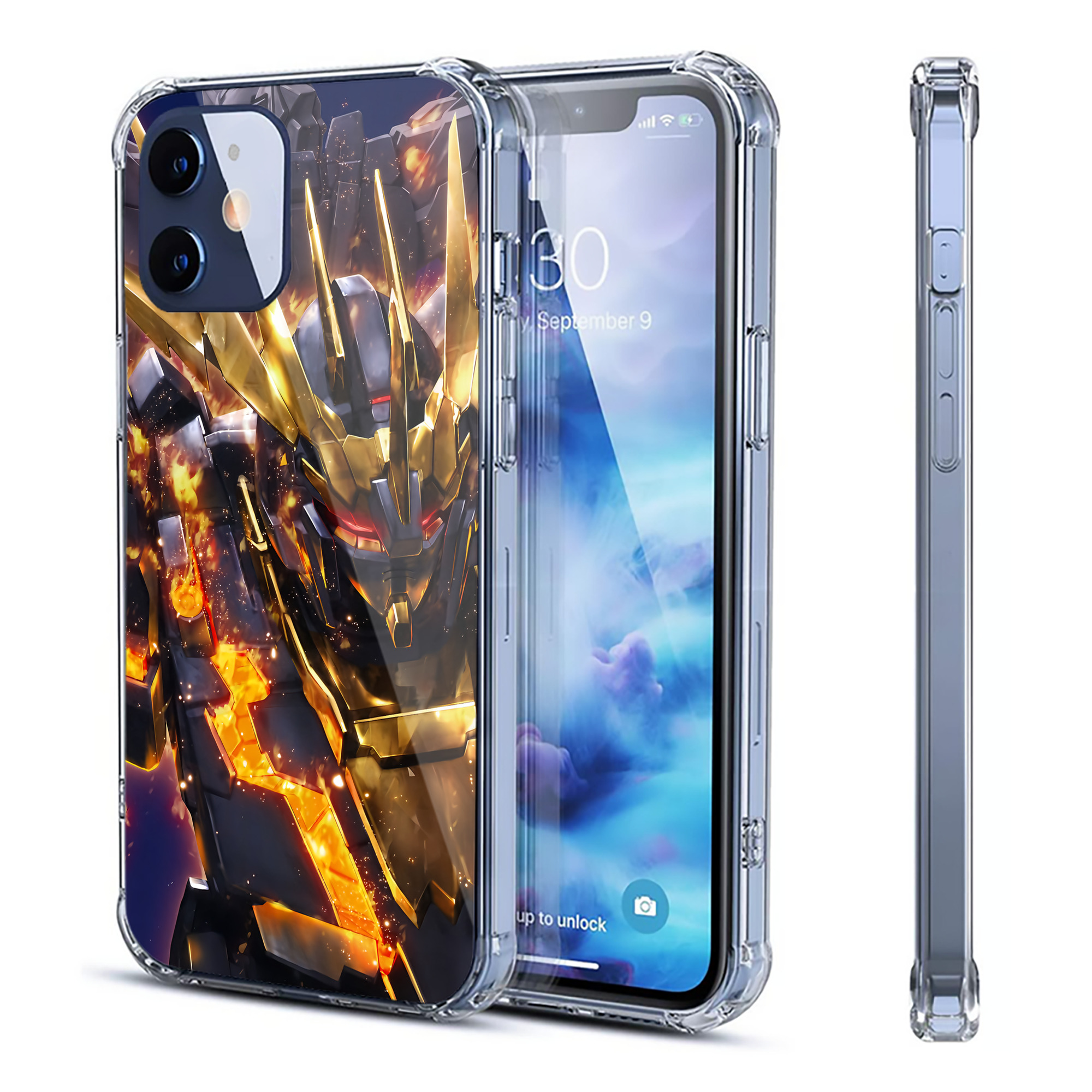 （画像用） 機動戦士ガンダム Mobile Suit Gundam 【iPhone 12シリーズ対応】透明スマホケース（クリアソフトケース）